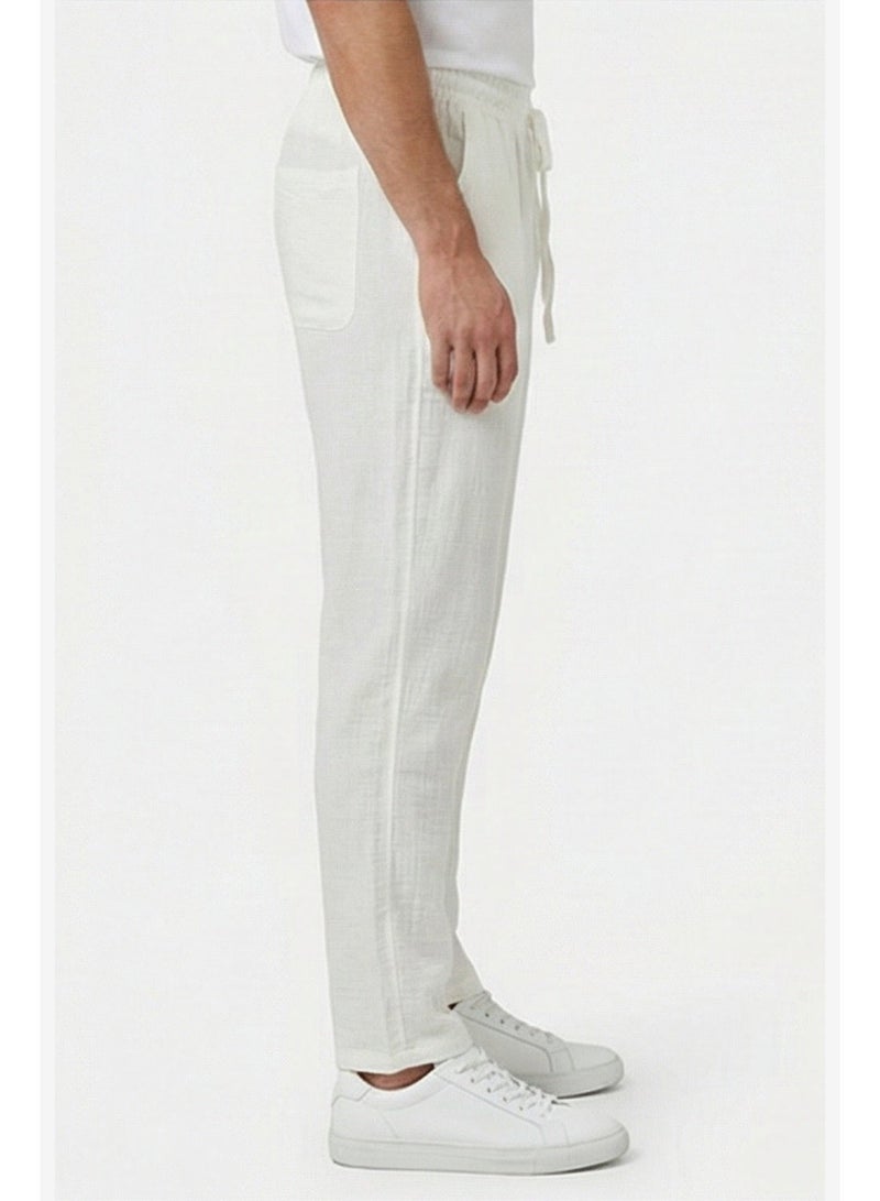 وايت رابيت بنطلون كتان رجالي بتصميم مريح - Image 2