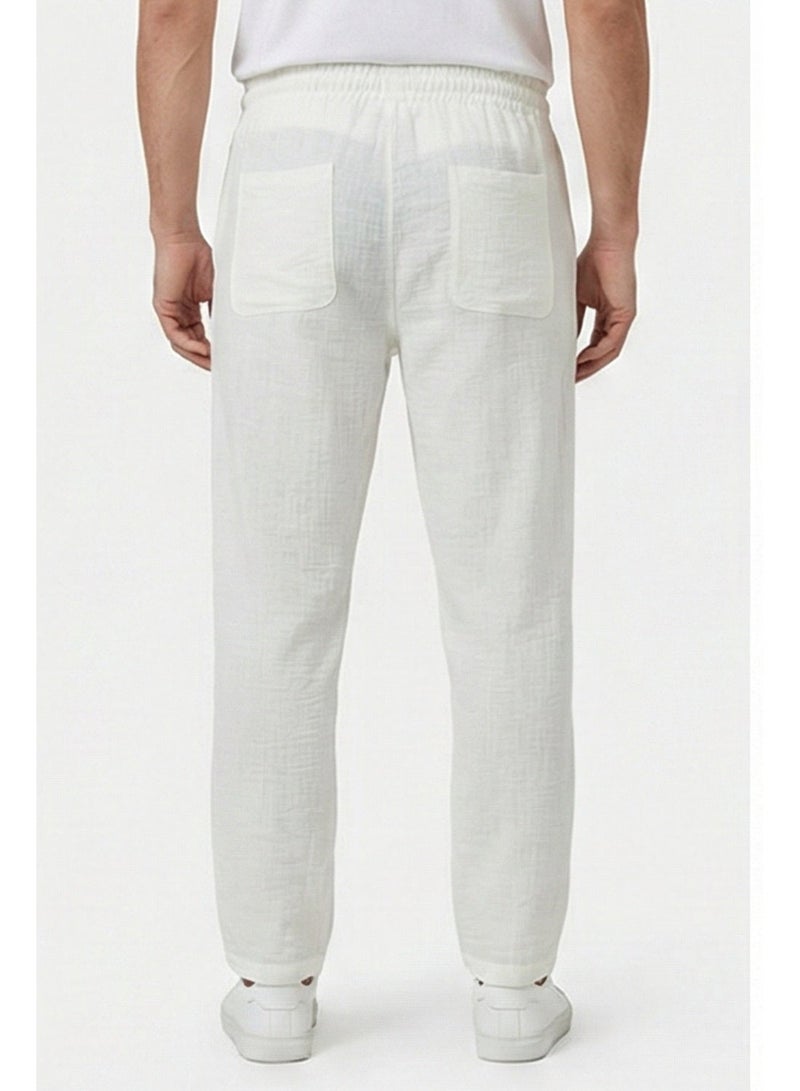 وايت رابيت بنطلون كتان رجالي بتصميم مريح - Image 3