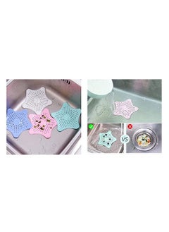R Dabhi R Dabhi Sink Filter for Hair and Clogs Silicone Star Shaped Hair Catcher for Sink Wash Basin Drain Strainers Trapper Pad 4pc Multicolor  - Image 4