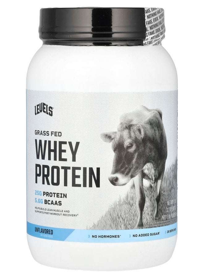 Level مسحوق بروتين مصل اللبن غير المنكه من حليب العشب 2 رطل (907 جرام)