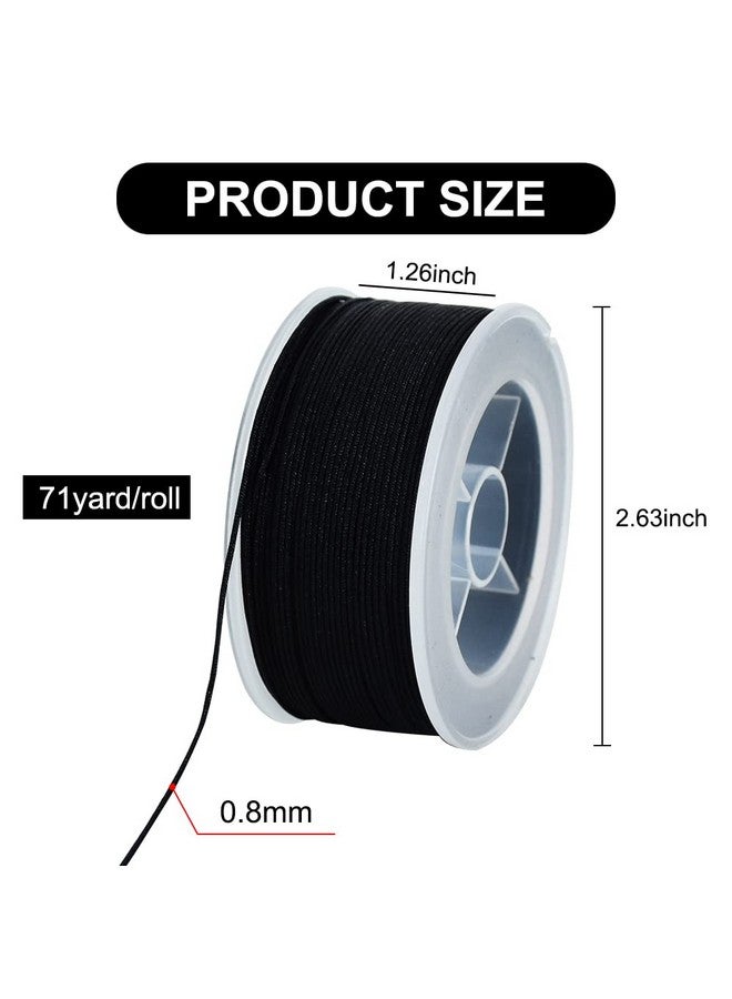 TONIFUL 0.8Mm X 70 Yards Black Nylon Cord Satin String For Bracelet Jewelry Making Rattail Macrame Waxed Trim Cord Necklace Bulk Beading Thread Kumihimo Chinese Knot Craft - Image 2
