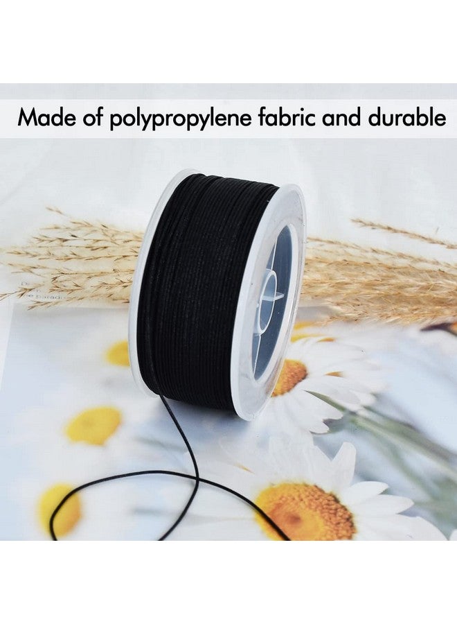 TONIFUL 0.8Mm X 70 Yards Black Nylon Cord Satin String For Bracelet Jewelry Making Rattail Macrame Waxed Trim Cord Necklace Bulk Beading Thread Kumihimo Chinese Knot Craft - Image 3