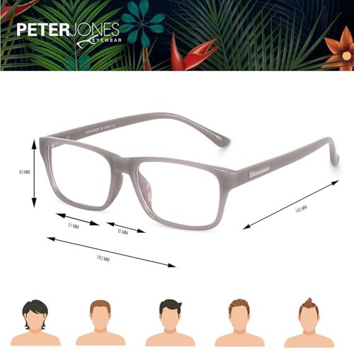Peter Jones Jelly Grey Rectangular Unisex Anti Glare Computer/Gaming Glasses (6052JG) - Image 4
