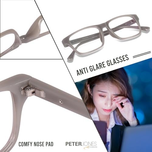 Peter Jones Jelly Grey Rectangular Unisex Anti Glare Computer/Gaming Glasses (6052JG) - Image 3