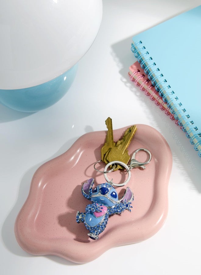 SALLY ROSE Stitch Keychain Official License, Multicolored Pave Crystal Stitch Heart Charm Keychain, Disney Bag Charm - Image 4