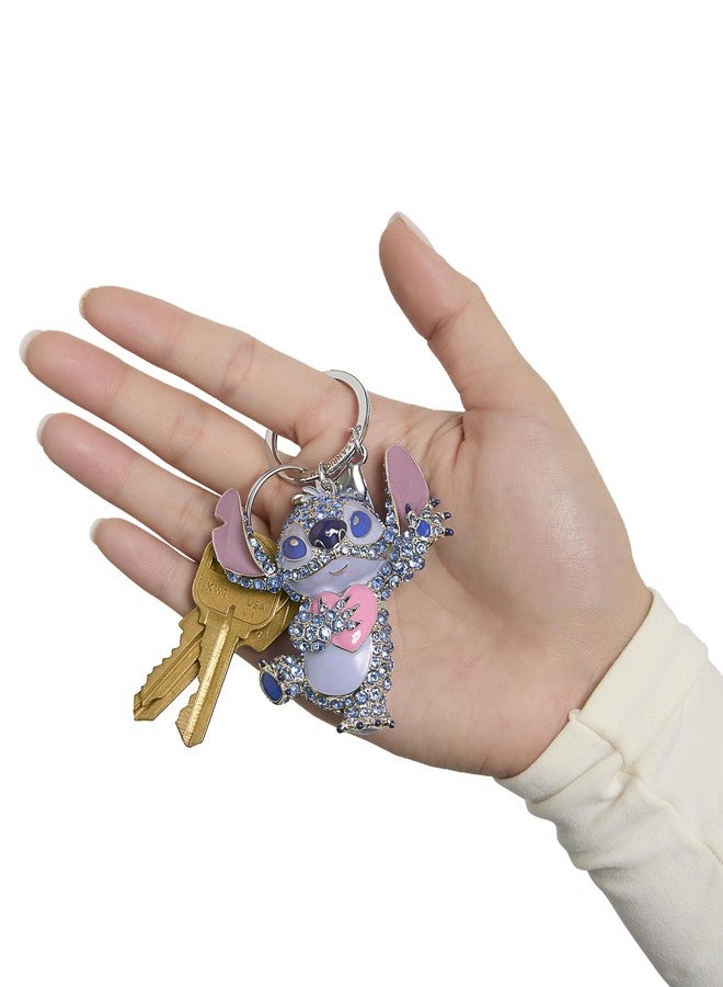 SALLY ROSE Stitch Keychain Official License, Multicolored Pave Crystal Stitch Heart Charm Keychain, Disney Bag Charm - Image 5
