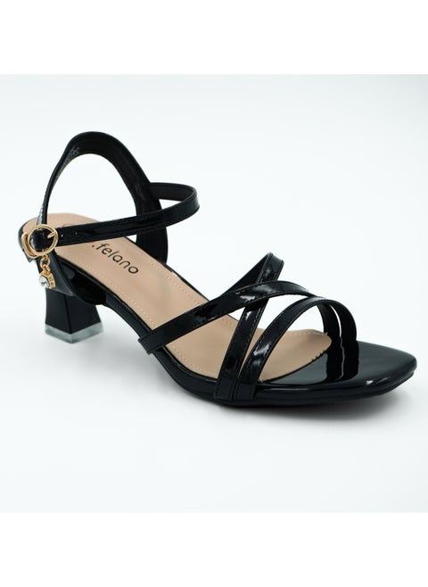 Elegant Strappy Sandals for Women – Mid Block Heel Dress Sandals with Ankle Strap, Comfortable Open-Toe Shoes for Casual, Office, or Evening Wear