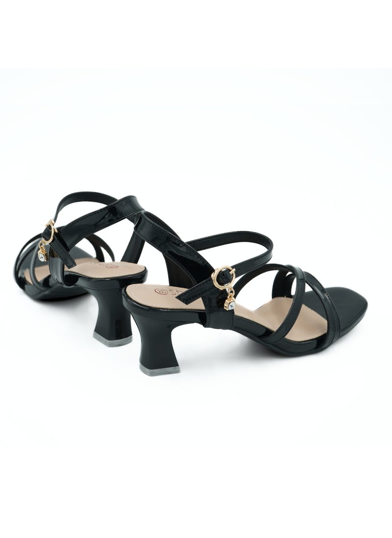 SD.Felano - Elegant Strappy Sandals for Women – Mid Block Heel Dress Sandals with Ankle Strap, Comfortable Open-Toe Shoes for Casual, Office, or Evening Wear - Image 1