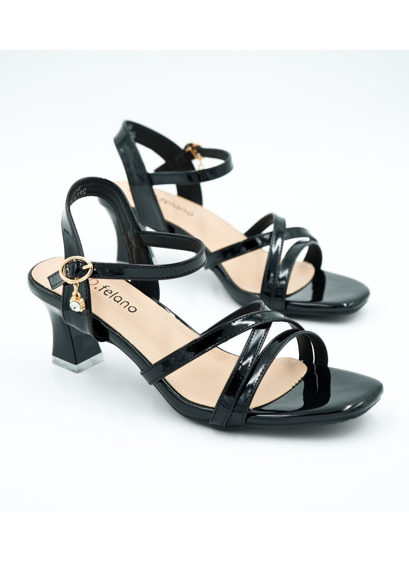 SD.Felano - Elegant Strappy Sandals for Women – Mid Block Heel Dress Sandals with Ankle Strap, Comfortable Open-Toe Shoes for Casual, Office, or Evening Wear - Image 1