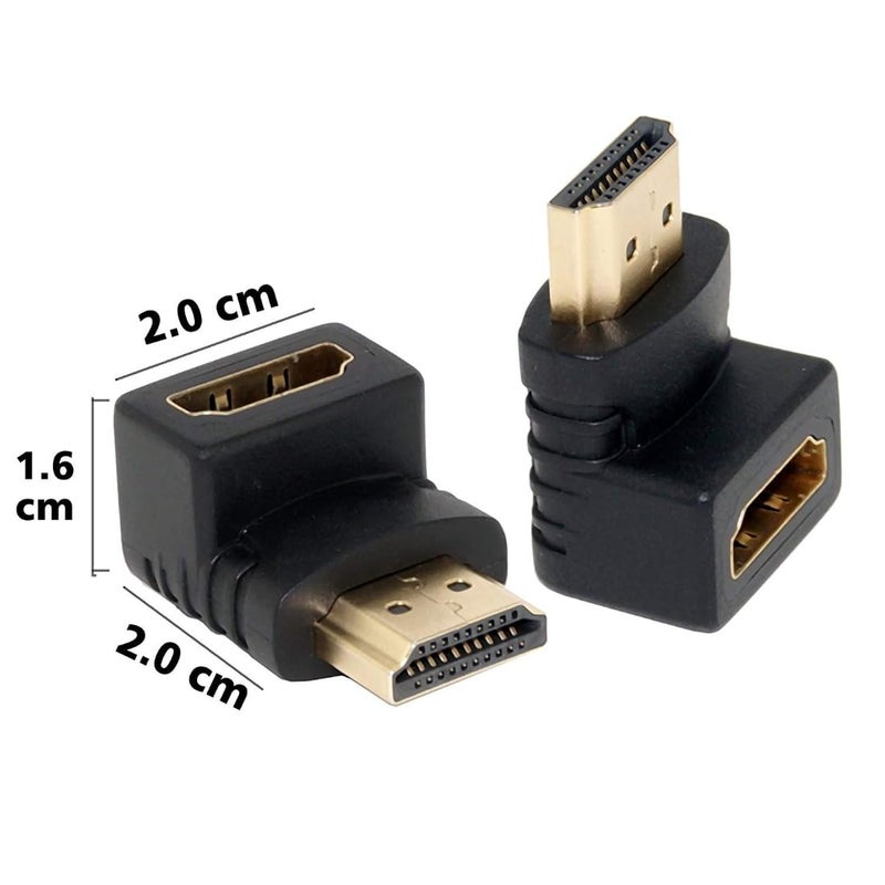 Upix 90 Degree Right Angle HDMI Adapter Male to Female, 90 Degree HDMI Bend, L-Shaped HDMI Jointer - Image 4
