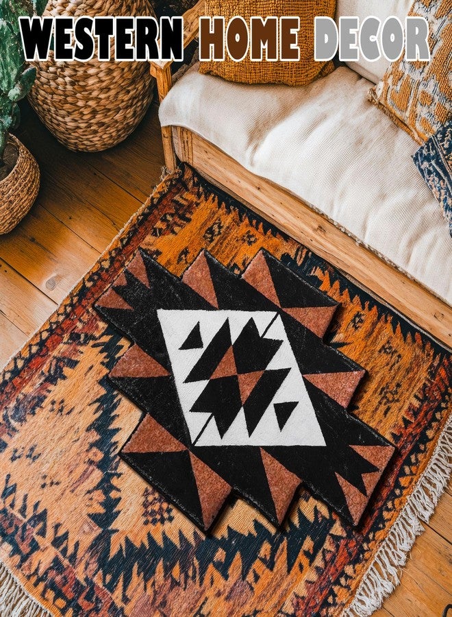 Tinideya Western Aztec Bath Rug Non Slip Water Absorbent Bath Mat Decorative Washable Geometric Bathroom Rug for Indoor Living Room Bedroom Kitchen Decor - Image 4