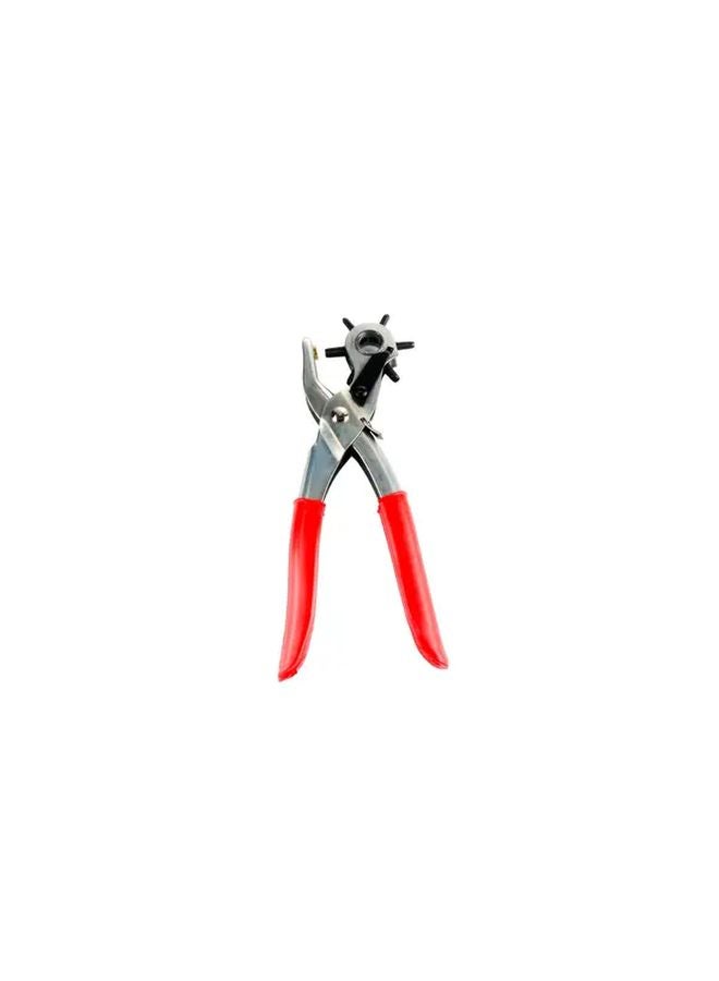 Heavy Duty Metal Hole Punch Pliers Red Handle Ergonomic Design For Belt Making Tool - Image 2