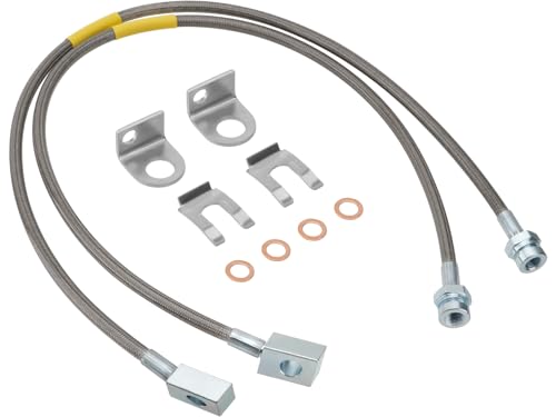 Racewill Front Brake Line 89702 Stainless Steel Extended Brake Line Kit Compatible with 19842001 Jeep Cherokee XJ 2WD4WD 19872006 Jeep Wrangler TJYJ 4WD for 46 Suspension Lift - Image 1