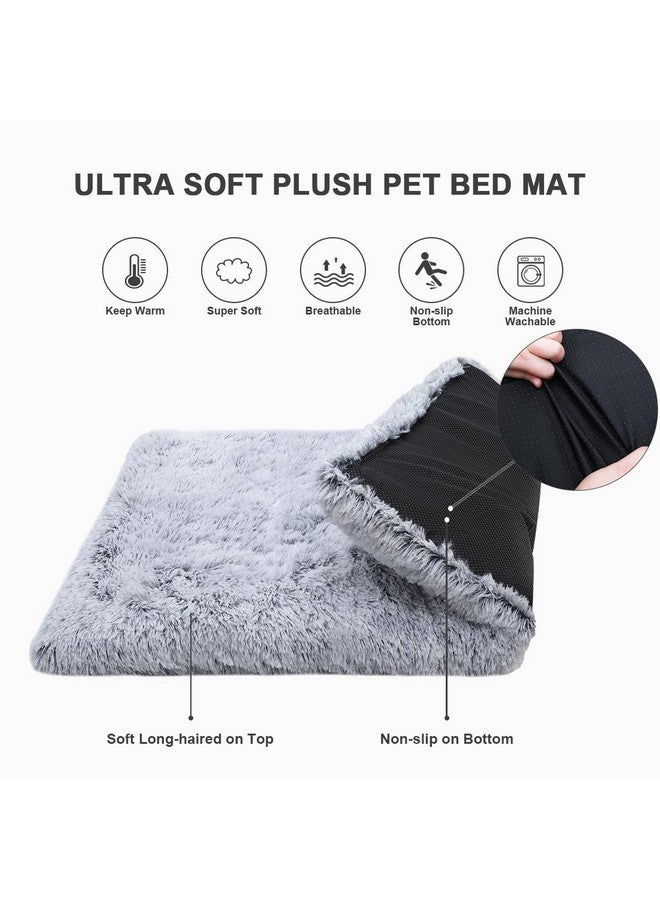 Vonabem Large Dog Bed Crate Pad 36 inch, Washable Pet Crate Beds Large Medium Small Sized Dogs, Deluxe Plush Anti-Slip Dog Mats for Sleeping, Soft Kennel Pad 35 * 23 inch Grey - Image 4