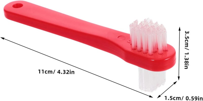 ORFOFE 4pcs Denture Brush Toothbrush for Travel Soft Bristle Denture Cleaning Brush Set Case - Image 2