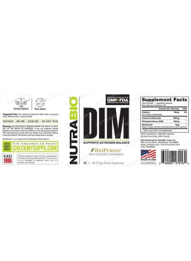 NutraBio DIM Supplement, Supports Estrogen Balance, 100mg - 60 Vegetable Capsules  - Image 3