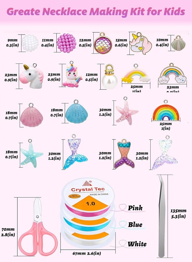 773Pcs Mermaid Charm DIY Beads for Jewelry Making, Unicorn DIY Bracelet Making Bead Kit for Kids Girls with Starfish Shell, Ocean Pearl Beads - Image 3