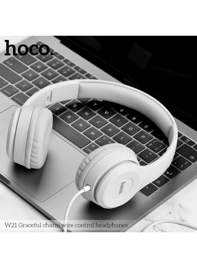 hoco. W21 Graceful charm wire control headphones - Image 3