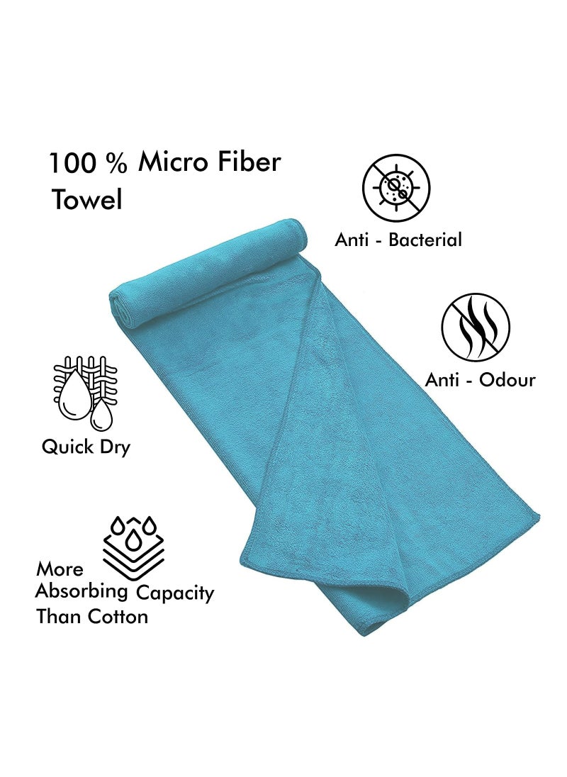 Fabienne 2-Piece Microfiber Bath Sheet Turquoise/Purple 80x160cm Soft and Durable Microfiber Beach Towel Super Absorbent and Fast Drying Microfiber Bath Towel Large for Sports, Travel, Beach, Fitness and Yoga  - Image 3