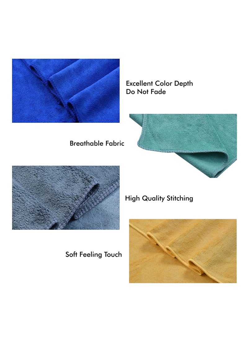 Fabienne 2-Piece Microfiber Bath Sheet Turquoise/Purple 80x160cm Soft and Durable Microfiber Beach Towel Super Absorbent and Fast Drying Microfiber Bath Towel Large for Sports, Travel, Beach, Fitness and Yoga  - Image 4