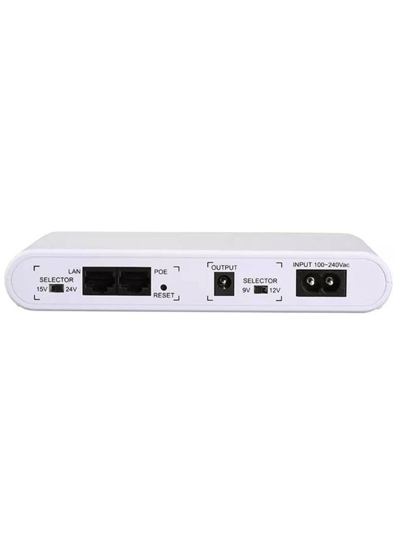 REBENUO DC Mini UPS POE-432P Battery Backup Uninterrupted Power Supply Built-in 10000mAh for Wi-Fi Modem Router CCTV Battery pack with Output Power 17W Output USB 5V 1A DC 9V/12V/1A POE 15V/24V 0.6A(white)  - Image 2