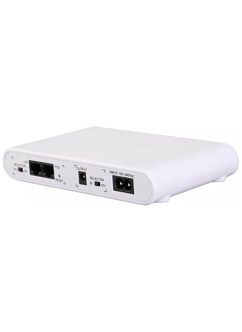 REBENUO DC Mini UPS POE-432P Battery Backup Uninterrupted Power Supply Built-in 10000mAh for Wi-Fi Modem Router CCTV Battery pack with Output Power 17W Output USB 5V 1A DC 9V/12V/1A POE 15V/24V 0.6A(white)  - Image 3