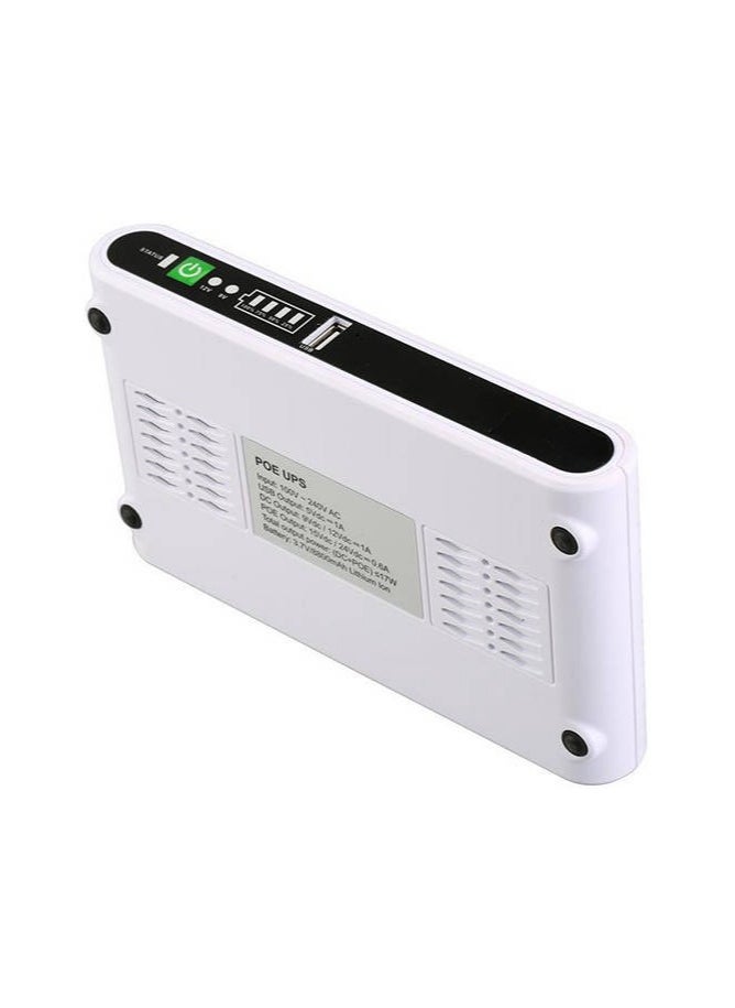 REBENUO - DC Mini UPS POE-432P Battery Backup Uninterrupted Power Supply Built-in 10000mAh for Wi-Fi Modem Router CCTV Battery pack with Output Power 17W Output USB 5V 1A DC 9V/12V/1A POE 15V/24V 0.6A(white) - Image 1