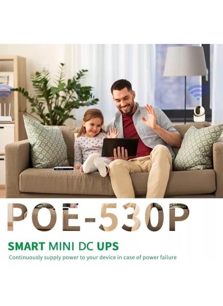 REBENUO - DC Mini UPS POE-432P Battery Backup Uninterrupted Power Supply Built-in 10000mAh for Wi-Fi Modem Router CCTV Battery pack with Output Power 17W Output USB 5V 1A DC 9V/12V/1A POE 15V/24V 0.6A(white) - Image 1