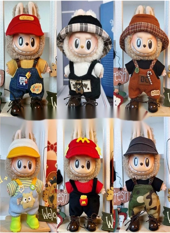 Labubu Doll Clothes Set for 17cm Hanging Plush Figures, Interchangeable Outfits for First and Second Generation Vinyl Collectible Dolls, Durable and Stylish Accessories for Creative Play  - Image 3