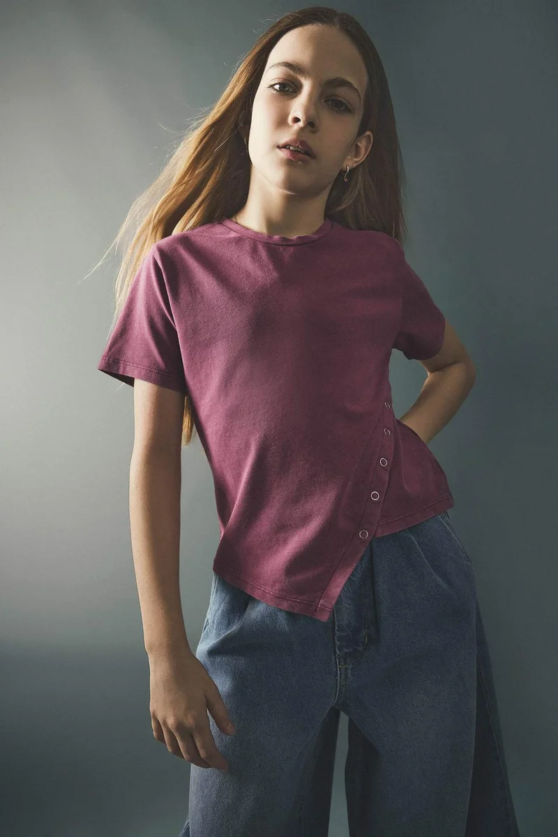 DeFacto Girl Crew Neck Cotton Short Sleeve T-Shirt