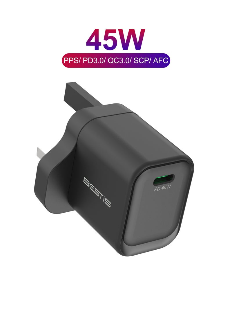 BESTIS 45W GaN USB-C Fast Charger with PPS PD 3.0 for Samsung Galaxy S25 S24 Ultra S23 iPhone 16 15 iPad Wall Adapter Super Fast Charging for Everyday Use - Image 1