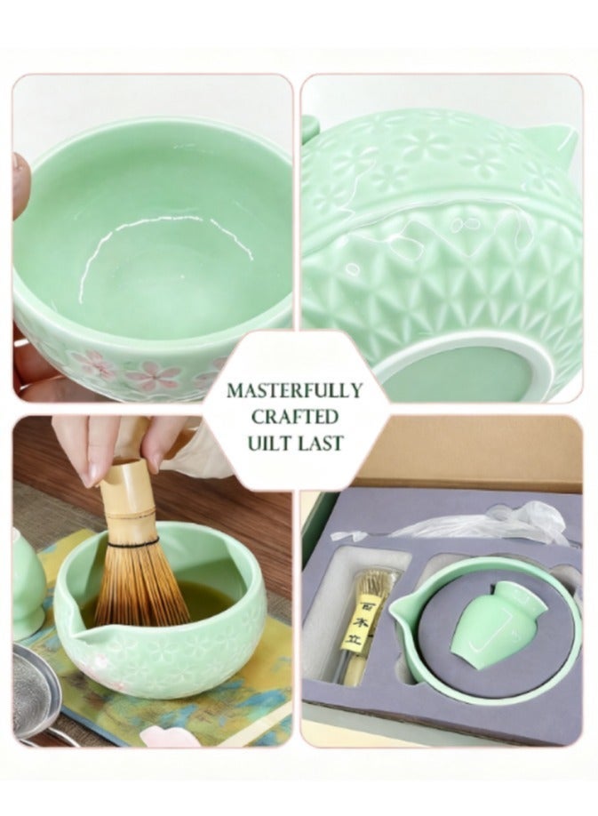 YUFAN Matcha Whisk Set 5 Pieces Traditional Bamboo Whisk Kit with Bowl Pouring Spout Whisk Holder Spoon Strainer Elegant Matcha Tea Set for Gift Personal Everyday Use - Image 5