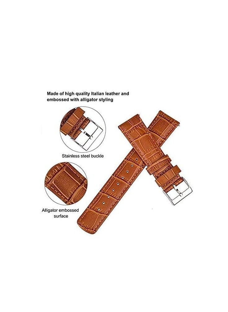 22mm Strap Leather for Samsung Galaxy Watch 46mm/Galaxy 3(45mm,46mm), Gear 2/Gear S3(Frontier, Classic), for HUAWEI Watch 2 Classic/3/3 Pro/GT(42mm,46mm,2e,Runner)/46mm(GT2,GT2 Pro,GT3), - Image 2
