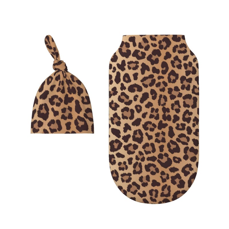 Figtihw Leopard Swaddle Blankets Newborn Receiving Blanket Baby Swaddle Wrap Soft Sleeping Sack for Baby Girls Boys - Image 2
