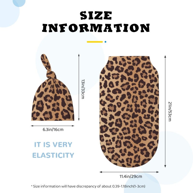 Figtihw Leopard Swaddle Blankets Newborn Receiving Blanket Baby Swaddle Wrap Soft Sleeping Sack for Baby Girls Boys - Image 4