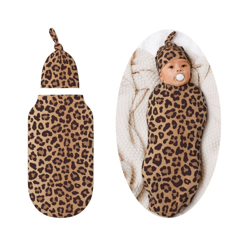 Figtihw Leopard Swaddle Blankets Newborn Receiving Blanket Baby Swaddle Wrap Soft Sleeping Sack for Baby Girls Boys - Image 1