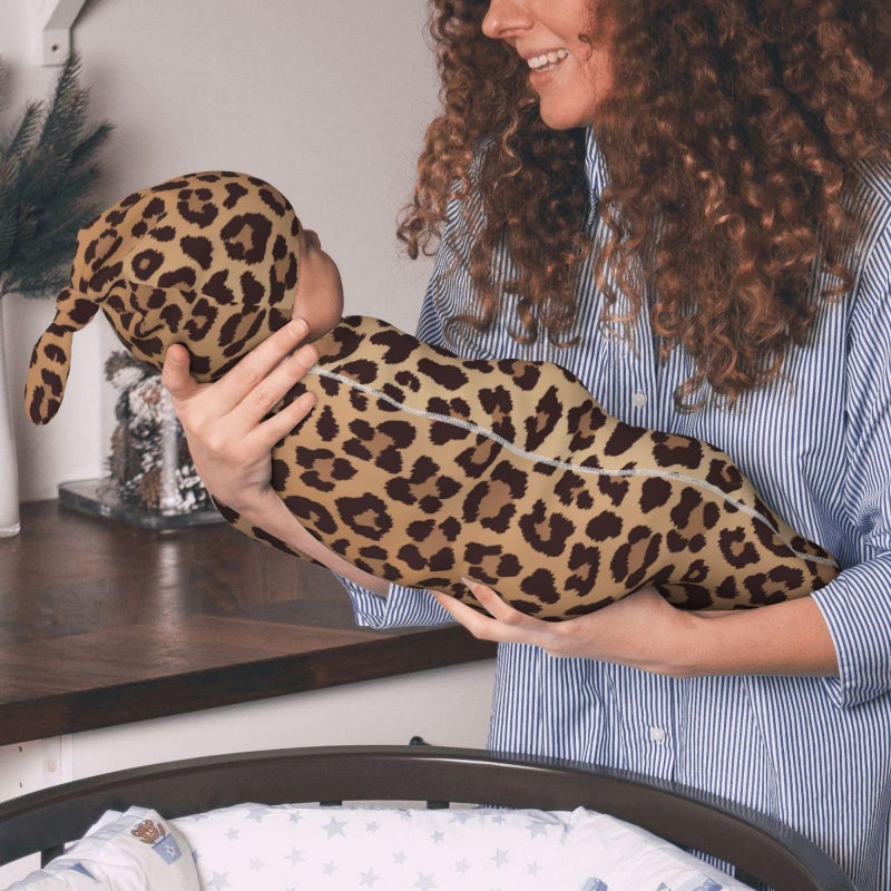 Figtihw Leopard Swaddle Blankets Newborn Receiving Blanket Baby Swaddle Wrap Soft Sleeping Sack for Baby Girls Boys - Image 5
