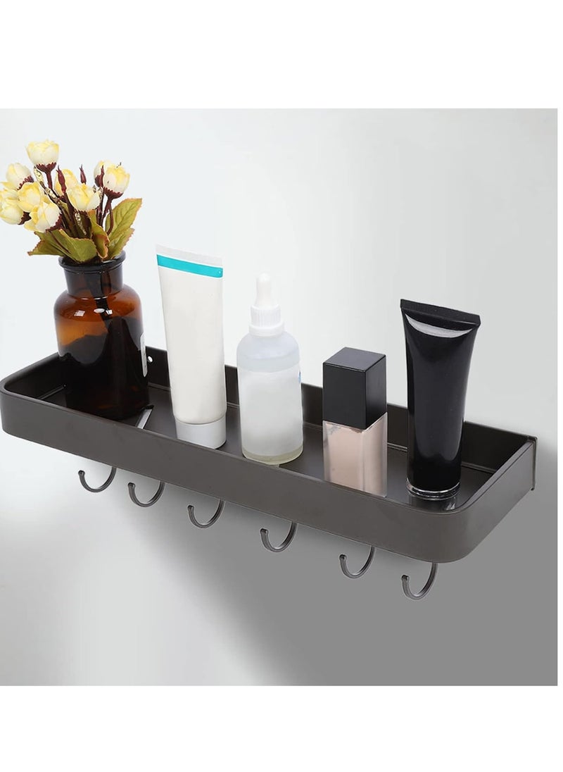 Aideli Hanging Spice Rack Wall Mount Kitchen Spice Rack Wall Hanging Utensil Holder with 5 Hooks Wall Hanging Storage Rack Organizer Shelf  - Image 3