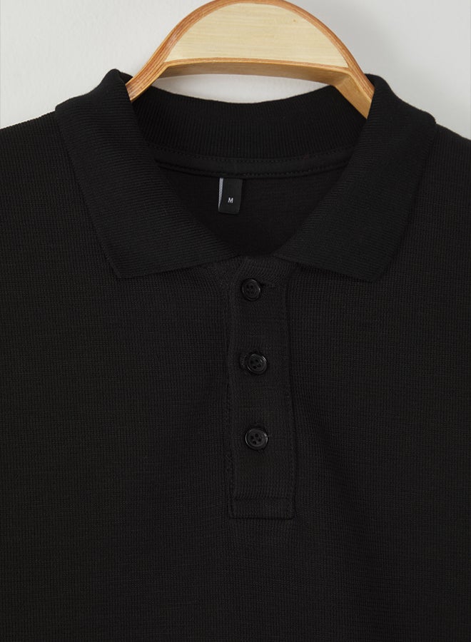 trendyol Black Regular Cut Thick Texture - Image 3