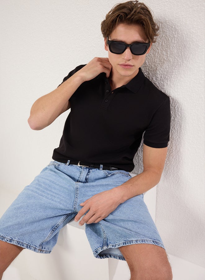 trendyol Black Regular Cut Thick Texture - Image 4