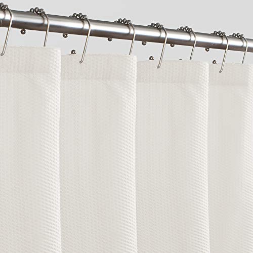 Maytex Norwich Textured Fabric Shower Curtain or Liner, White 72.00" x 70.00" - Image 3