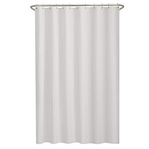 Maytex Norwich Textured Fabric Shower Curtain or Liner, White 72.00" x 70.00" - Image 1