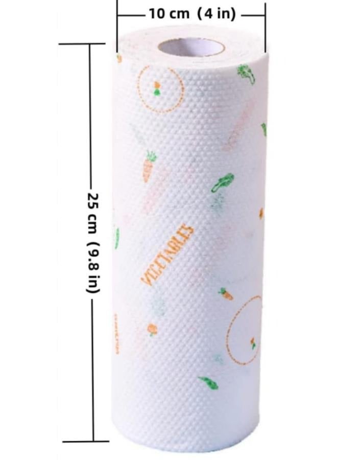 EasyLife Reusable Paper Kitchen Disposable Cleaning Towels Washable Durable Teal Kitchen Tissue Roll - Image 2