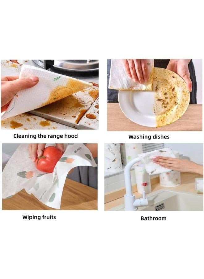 EasyLife Reusable Paper Kitchen Disposable Cleaning Towels Washable Durable Teal Kitchen Tissue Roll - Image 3