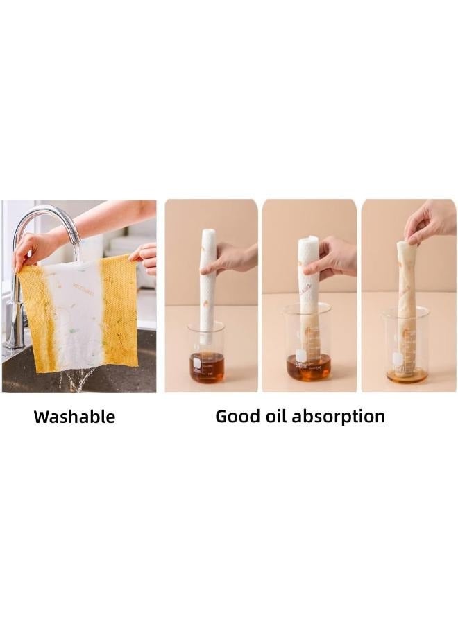 EasyLife Reusable Paper Kitchen Disposable Cleaning Towels Washable Durable Teal Kitchen Tissue Roll - Image 5