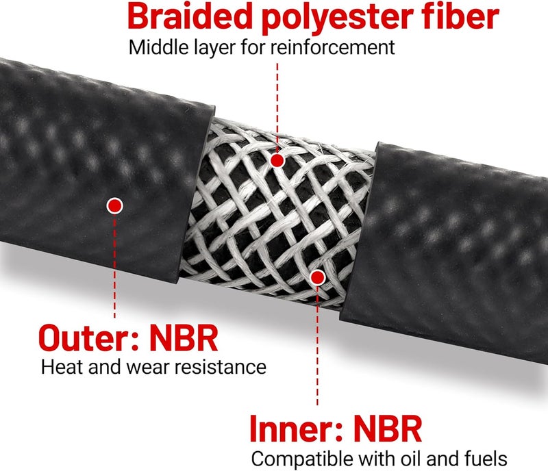EVIL ENERGY 1/2" Fuel Hose Line Push Lock NBR Rubber SAE 30R7 25FT 300PSI - Image 4
