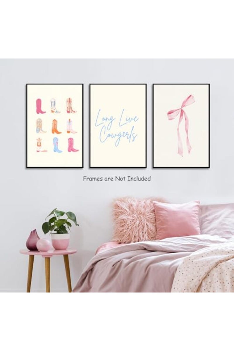 Djmwtb ALAYRA Cowgirl Bow Wall Art Set of 3 (Cowgirl Bow, 12"x16" Poster) - Image 3