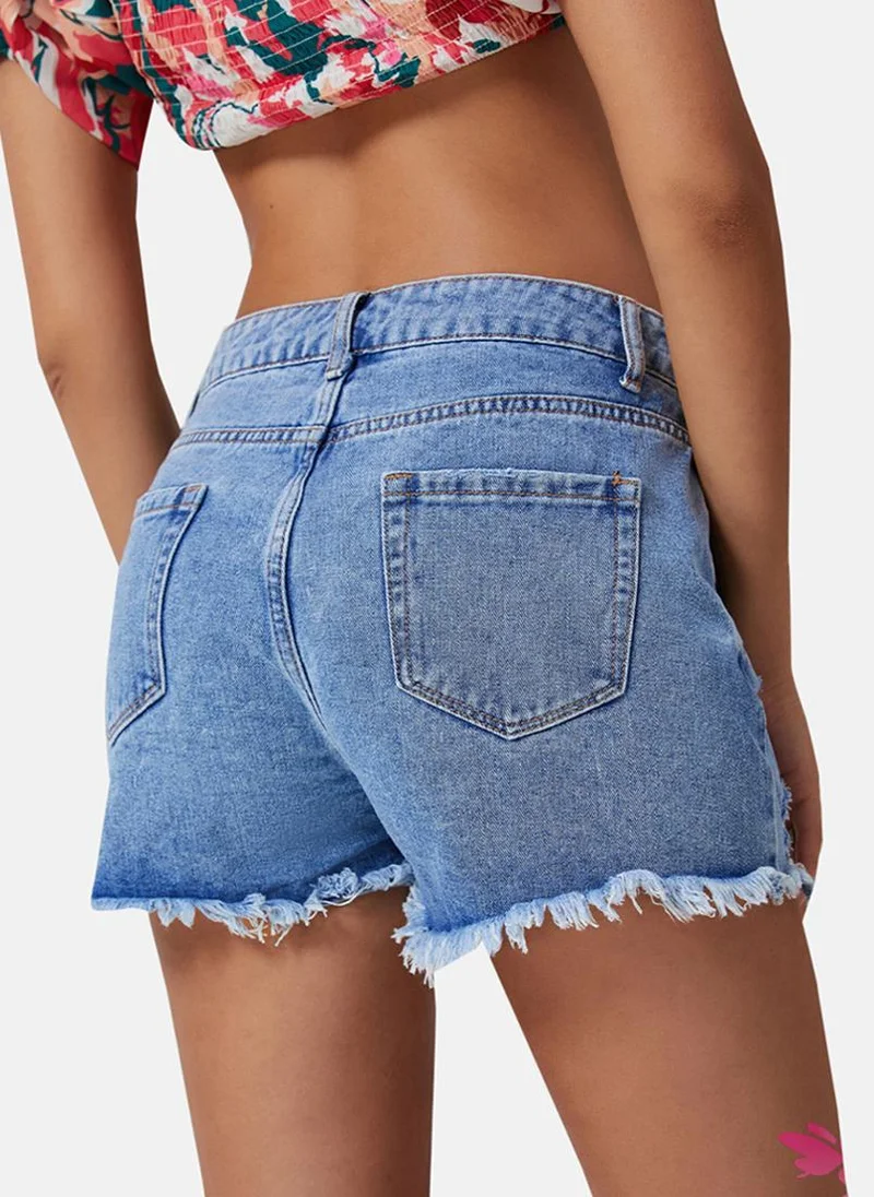 YUNIQEE Blue Rugged Casual Shorts