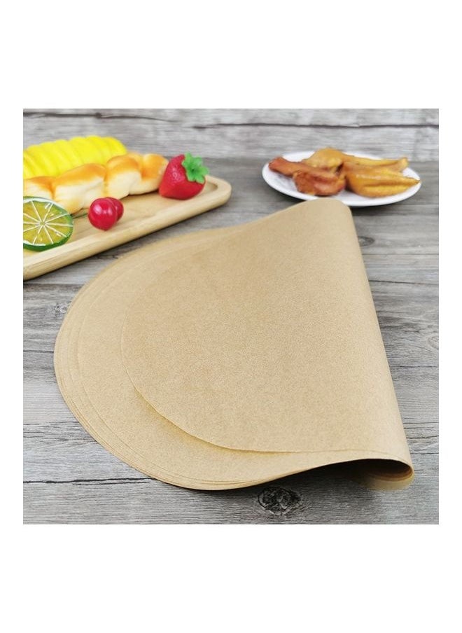 NIBEMINENT 200-Piece Round Non-Stick Baking Pan Paper Mats Beige  - Image 4