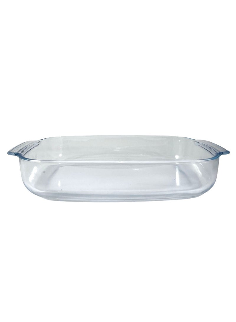 Homemaker Curve Rectangular Deep Glass Baking Dish, 3.7 Lt Capacity, 38X25.5 Cm Diameter, 6.4 Cm Height - Clear  - Image 2
